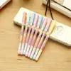 Pièce mignonne marqueur de texte de bonbons gel stylo changement 7 couleurs papeterie