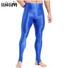 Men's Pants Mens Glossy Stirrup Tights Leggings High Waist Elastic Gym Workout Tummy Control Sports Compression