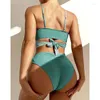 Swimwear Women 2024 Sexy Bikini Set Sweet Cross Femme Colorbock Biquini