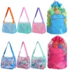 Sacs de rangement Mesh Beach Sac Kids Shell Collection Pebble Play pour les fuites de sable Easy Boys et Girls