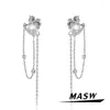 Boucles d'oreilles en peluche masw design d'origine charmant animal argenté plaqué chaîne de verre de haute qualité tassel pour fille femme cadeau bijoux de mode