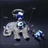 Kekchains Lonyards Lucky Elephant Key Chain Pendant Blue Color Turkey Eyes Animal Keyring Sac accessoires