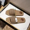 Sandalias leñosas para mujeres Damas letras de letras lienzo plano mulas planas de lujo plataforma de verano zapatillas cuña de color tobogán de madera.