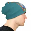 Berets Unisex Funny Stay позитивная шляпная шапочка мотивационная мотивационная капота с двумя использованием вязана