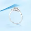 Cluster Rings Designer Jewelry Love Shaped 18K White Gold Sparkling VVS1 D Color 1CT Moissanite Diamond Luxury Romantic Wedding Ring For