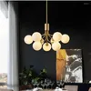 Ljuskronor modern glas kul ljuskrona led guld lyxigt sovrum kök lampa magiskt böna tak för matsal café belysning
