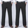 Suisses masculines 2pcs Pantalons d'affaires à grande taille plus 40-52 Taille élastique Travail Straitement Forme Long Casual Colters