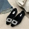 Freizeitschuhe 2024 Frühling Herbst Frauen Baumwolle Loafer Flats Mode Strass Slip on Damen Frauenkomfort warmes Haus