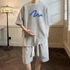 Men's Tracksuits Regular Fit Men Activewear Summer Casual Outfit Set With O-neck Short Sleeve T-shirt Elastic Drawstring Waist Wide For A