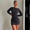 Casual Dresses 10pcs Bulk Items Wholesale Lots Mini Dress For Women 2024 Long Sleeve Backless Bodycon Vestidos Party Streetwear Robes M13289