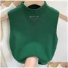 Womens T-Shirt 2023 New Summer Short Designer Clothe Woman Vest Knit Shirt Y Top Base Light Thin Letter Embroidery For Womans Waistcoa Otwny