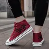 Fitnessskor hög topp duk män sneakers svart casual manlig märke mode mens sneaker zapatillas hombre