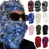 Berets Outdoor Hip Hop Balaclava Destressed Strickkappen Vollge Gesicht Ski Maske Frauen Camouflage Fleece Fuzzy Beanies Männer Hut