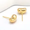 Boucles d'oreilles Stud Real 18k Gold Acacia Bean Pure Au750 mignon pour les femmes Fashion Simple Fine Jewelry Cadeau