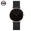 36 mm aankomst Rose Gold Black Simple Bauhaus Design Japan Quartz Ladies roestvrij staal Ultra dunne waterdichte vrouwen horloges 2105272866