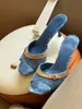 2024 Donne Denim Heels Sandals Neo Revival Designer Sandals Denim Mule Eleganti Sandalo Sandal di alta qualità Eleganti Sandali di alta qualità