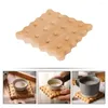 Pillow 3 Pcs Simulated Cookie Decor Wood Coasters For Drinks Funny Wear-resistant Cup Mat Round Wooden Teacup Placemat