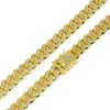 Collier de designer classique 13 mm Chaîne Alloy Full Diamond Hip Hop Style Gold Collier pour hommes Bracelet pour femmes