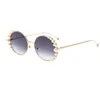 Óculos de sol 2021 Luxury Pearl Women Fashion Metal Metal Round Brand Designer Mirror Sun Glasses UV4003668889