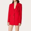 Kvinnors kostymer kvinnor blazer 2024 Temperament Single Breasted Rose Stitch Ladies Red Coat Fashion Sacka Jacket