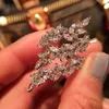 Foglie fatte a mano anello di dito diamanti da laboratorio 925 sterling in argento da nubbia anelli per le donne da nightclub nuziale