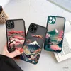 Mobiele telefoons Japanse esthetische mount fuji landschapskaart telefoonhoesje voor telefoon 7 8 plus 14 13 12 11 15 pro max mini xr xs x schokbestendig cover