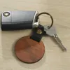 Tornari percorsi in legno PU Leather Keychain per uomini Donne Torchia a sospensione rotonda a forma di cuore per le chiavi Accessori per gioielli D240417