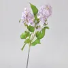 Decoratieve bloemen 1 stks kunstmatige bloem zijden lila 77 cm 3heads lamineren nepplant voor bruiloft decoratie home garen kerst