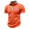 Herren Polos Herren Kurzarm Henley Hemds Knöpfe V-Ausschnitt Casual Polo Shirt Button nach oben drehen Down Lteel T