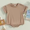 Unisexe Baby Boy Girl Couleur Couleur courte Bubble Bubble Bulle T-shirt BodySity Top Summer Baby Jumps Cosses Contanies 240417