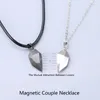 Colliers pendants 2pcs coeur en pierre Couple magnétique pour les femmes Amourts attrayants Collier Collier Lover Valentin de la Saint-Valentin Cadeaux