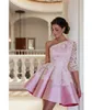 Sommer Afrikaner neuer Stil One Schulterrosa Cocktailkleider elegante Frauen Kurzschluss Ball Kleid Kleid Lace Party Kleider Abend DRES2126919