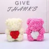 Artificial Dried Bear Flowers 25Cm Rose Girlfriend Anniversary Christmas Valentines Day Gift Birthday Present For Mother Party 230613