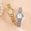 손목 시계 골드 실버 스테인레스 스틸 패션 여성 시계 브랜드 2024 럭셔리 여성 로마 여성 석영 시계 선물 시계