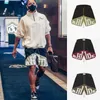 Rhude Grote print met tweekleurige trekkoord trend Casual Street Shorts Zipper Ademende capris