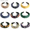 Headbands New Top Knot Hairband for Women Girls Hair Head Hoops Bands Accessories Fabric Floral Print Headband HeadWrap Headwear Headdress Y240417