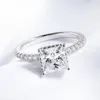 Smyoue 26CTTW Princess Cut Full Pierścienie dla kobiet 100% S925 Srebrny Srebrny Wedding zaręczynowy Diamentowy zespół GRA 240417