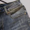 Menina de moda Hole casual shorts jeans koreon streetwear roupas machos de homem verão solto azul jorts 240417