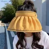 Visor 2023 New Hat Female Korean Summer Outdoor Sun Shade UV Protection Face-Covering All-Match Big Brim Air Top Hat Y240417