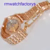 الحد الأدنى AP Wrist Watch Classic Series 15155or Men's Watch 18k Rose Gold مع Diamond Automatic Machinery Swiss Watch World Fail Failwate Watch Diameter 36mm