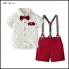 Set di abbigliamento boy bambini estivi set set formale per bambini signori del matrimonio di compleanno per bambini per ragazzi abita da costume da bambino estivo per bambini 2024