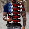 Heren T-shirts Mens 3D Nationale vlag Gedrukte T-shirt Zomer Casual veelzijdige pullover Sports Fashion Mode Losse en comfortabele korte mouwen top