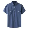 Мужские повседневные рубашки Бутик L-10xl Fashion Relave Runtement Short Color Dethable Comfort Trend и удобрения
