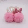 Plush Keychains Wholesale Cute Rabbit Ears Hair Ball Bag Pendant Creative Plush Student Bag Keychains Y240416