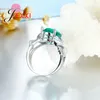 Cluster Rings Retro Design Women Green Crystal Party 925 Серебряные ювелирные украшения Стиль Стиль Винтаж для женщин