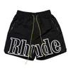 Correct Rhude Summer High Street Letter Sweetfring Reflective Lettres Casual Beach Shorts
