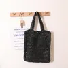 Tygväska designer väska stråväska strandpåse mode mesh ihålig vävd för sommar halm väska svart aprikos sommarvävd väska semester väska stor kapacitet