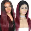 360 150% Virgin Bone Straight 13X4 Front Glueless 180 Density DH Transparent Ombre Silky Lace Frontal Wig Human Wigs With Baby Hair al s
