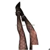 Socks & Hosiery Design Y Womens Long Stockings Tights Women Fashion Thin Lace Mesh Soft Breathable Hollow Letter Drop Delivery Appare Dhet7