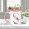 Tasses tasses à café floral personnalisés avec nom Creative Tumble tasse de tasses pour le lait d'eau anniversaire pour les mères Gift surpris 240417